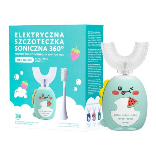 Przejdź do produktu Simed 360 U-shape 2w1 szczoteczka soniczna 360 dla dzieci – ES3 Zielona