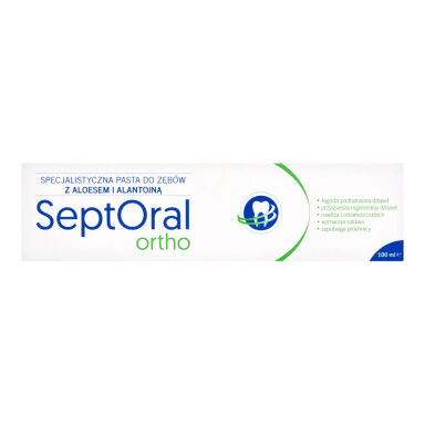 Przejdź do produktu SEPTORAL Ortho 100ml - ortodontyczna pasta do zębów z chlorkiem cetylopirydyny 0,05% CPC, aloesem i alantoiną
