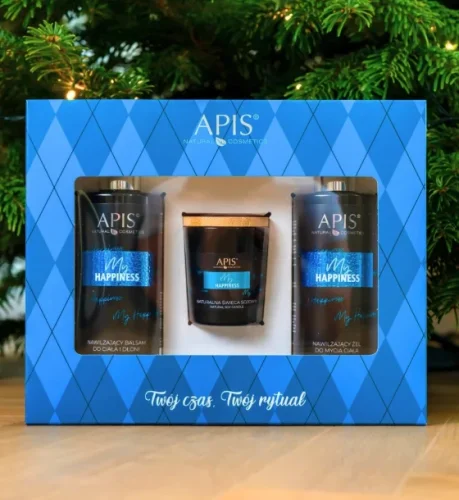 Przejdź do produktu  Apis Zestaw Świąteczny MY HAPPINESS żel pod prysznic + balsam + świeczka