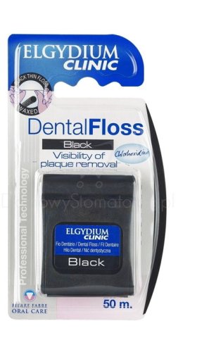 Przejdź do produktu ELGYDIUM Dental FLoss BLACK czarna nić dentystyczna 50m (czarna)