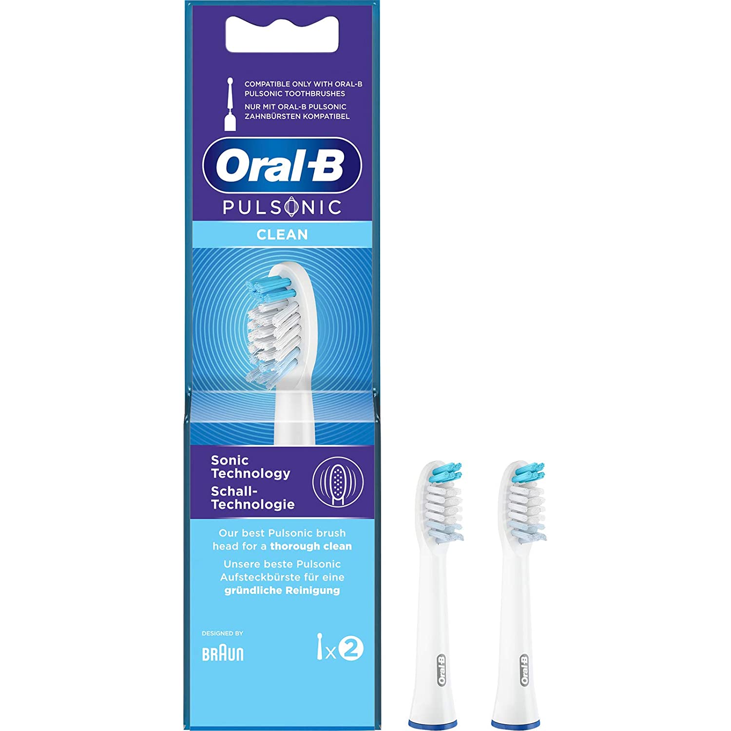 Сменные насадки Oral-B Pulsonic Clean SR32C, для звуковых щёток Oral-B Pulsonic, 2 шт