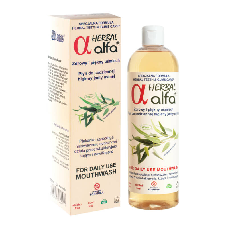 Травяной ополаскиватель для полости рта Alfa Herbal, без фтора и спирта, 500 мл