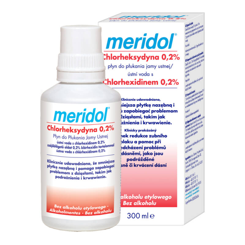 Ополаскиватель для полости рта Meridol, хлоргексидин 0,2%, после процедур, 300 мл