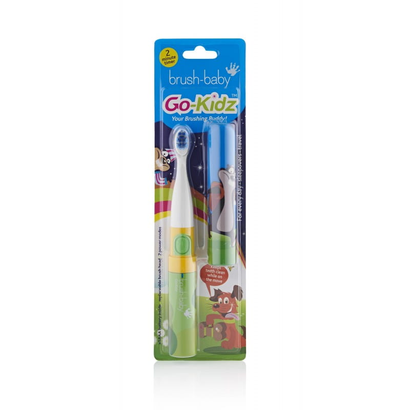 Электрическая зубная щётка для детей Brush-Baby Go-Kidz, бобр, от 3 лет, мягкая, на батарейках
