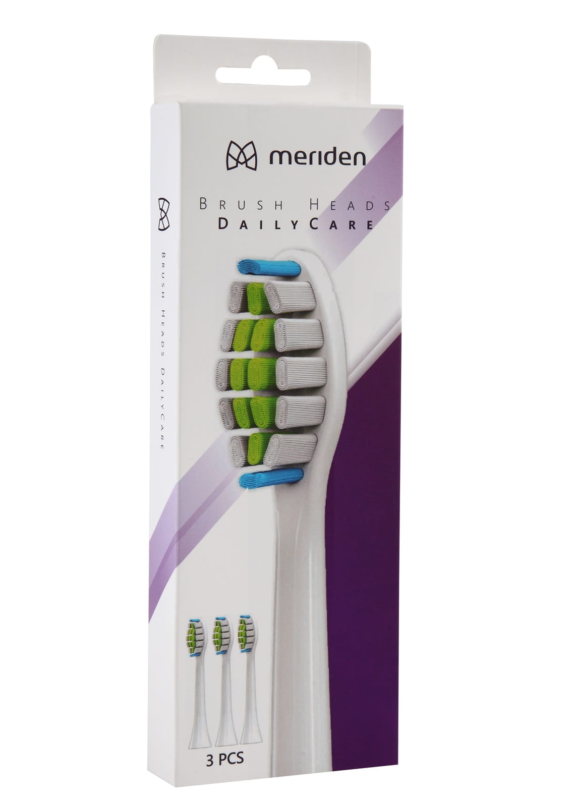 Сменные насадки Meriden Sonic+ DailyCare для щётки Family, белые, 3 шт