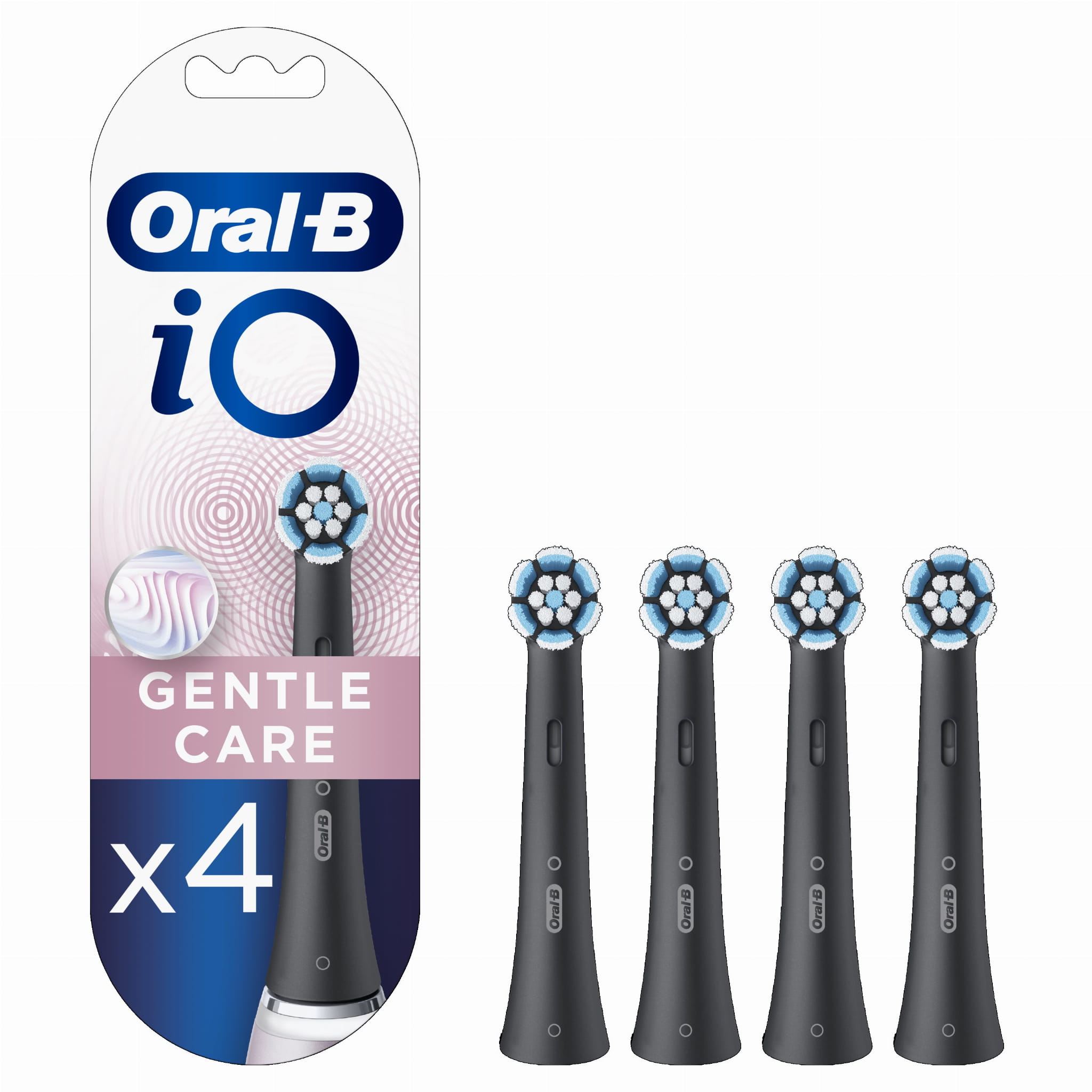 Сменные насадки Oral-B iO Gentle Care Black, для чувствительных зубов и дёсен, 4 шт