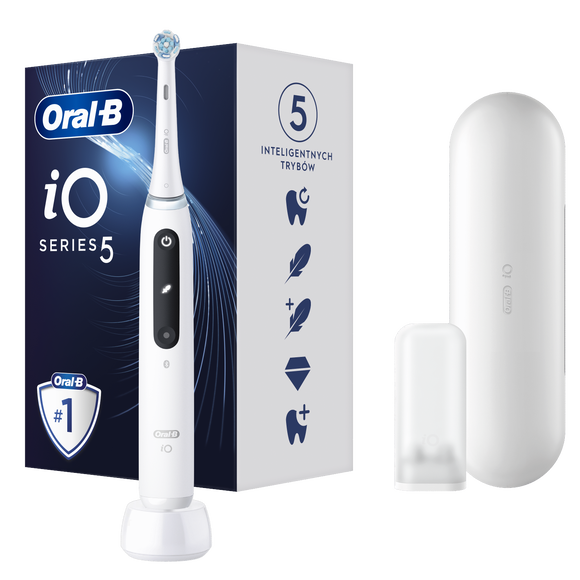 Электрическая зубная щётка Oral-B iO Series 5 White, 5 режимов, с дорожным футляром