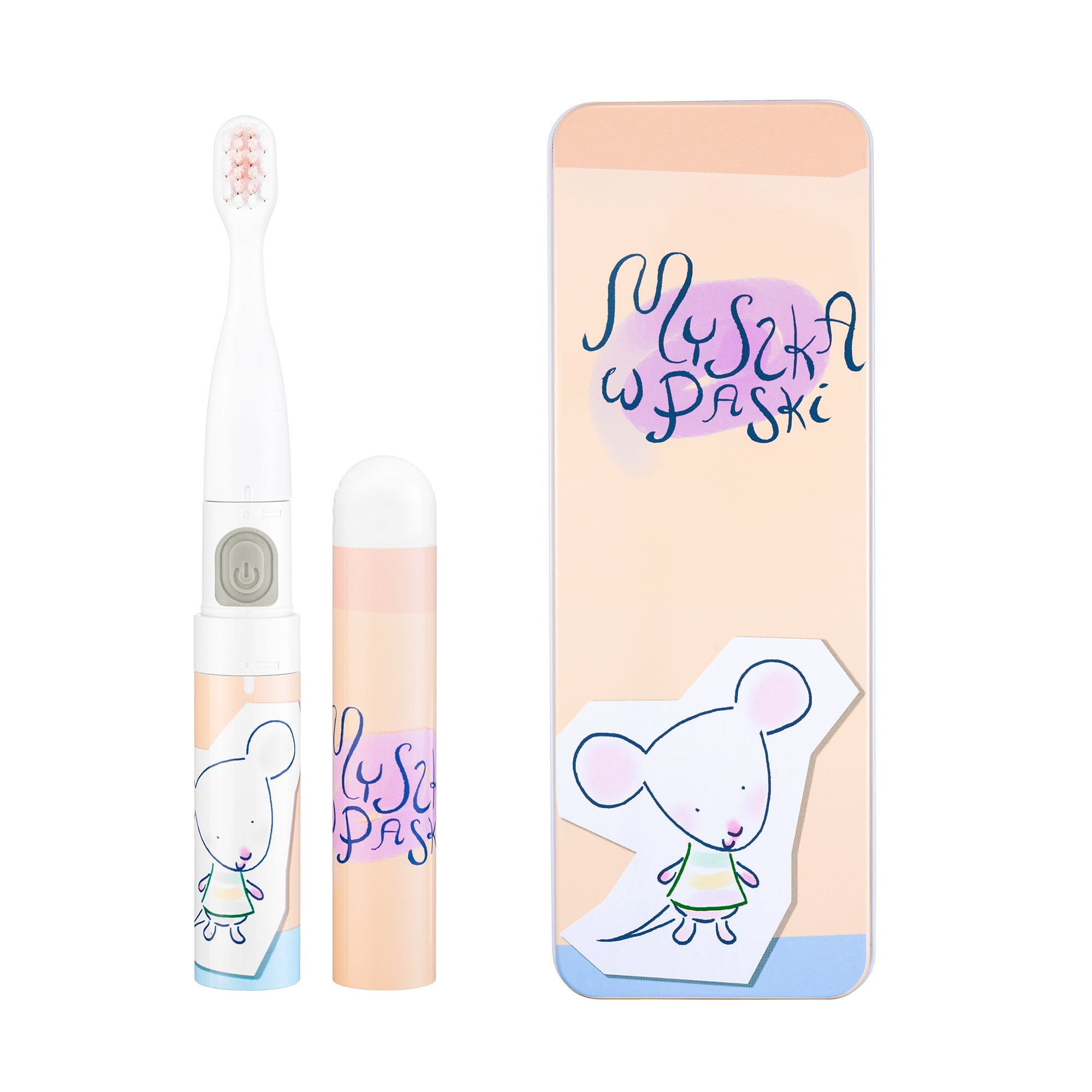 Звуковая зубная щётка для детей Vitammy Smile MiniMini+, мышка в полоску, с 3 лет