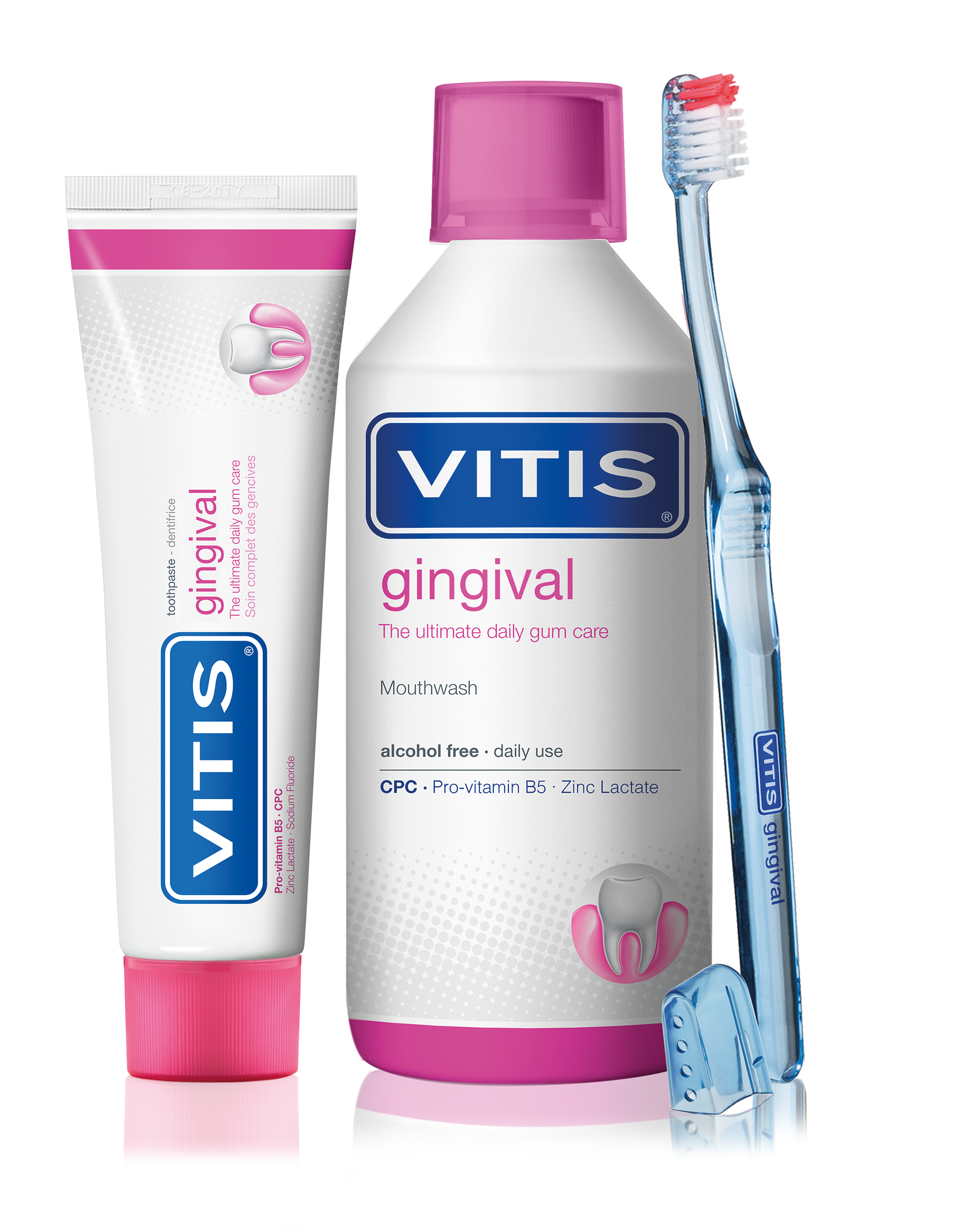 Набор Dentaid Vitis Gingival, ополаскиватель, паста и щётка, для чувствительных дёсен
