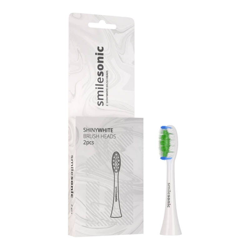 Сменные насадки SmileSonic ShinyWhite White, отбеливающие, для щёток SmileSonic EX, GO, UP, 2 шт