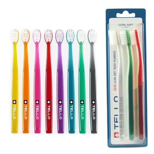 Зубные щётки Tello 6240 Ultra Soft, ультрамягкие, 6240 щетинок, 3 шт