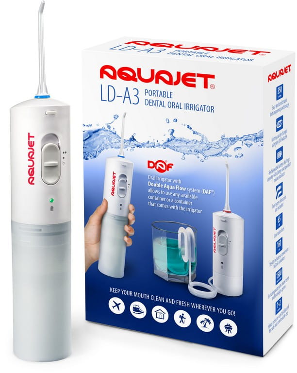 Ирригатор AquaJet LD-A3 беспроводной, 2 режима, забор воды из любой ёмкости, серый