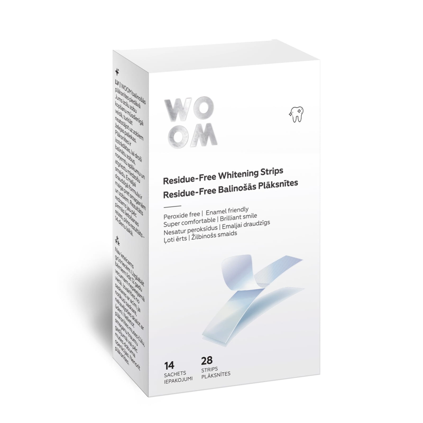 Отбеливающие полоски Woom, курс 14 дней, с 12 лет, 28 шт