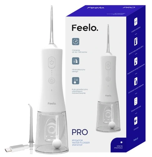 Ирригатор Feelo Pro White, беспроводной, 4 режима, резервуар 300 мл