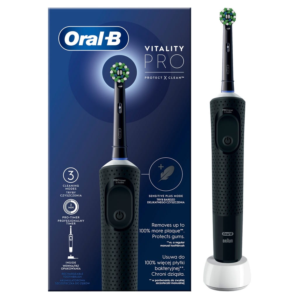 Электрическая зубная щётка Oral-B Vitality Pro D103 Protect X Clean Black, 3 режима