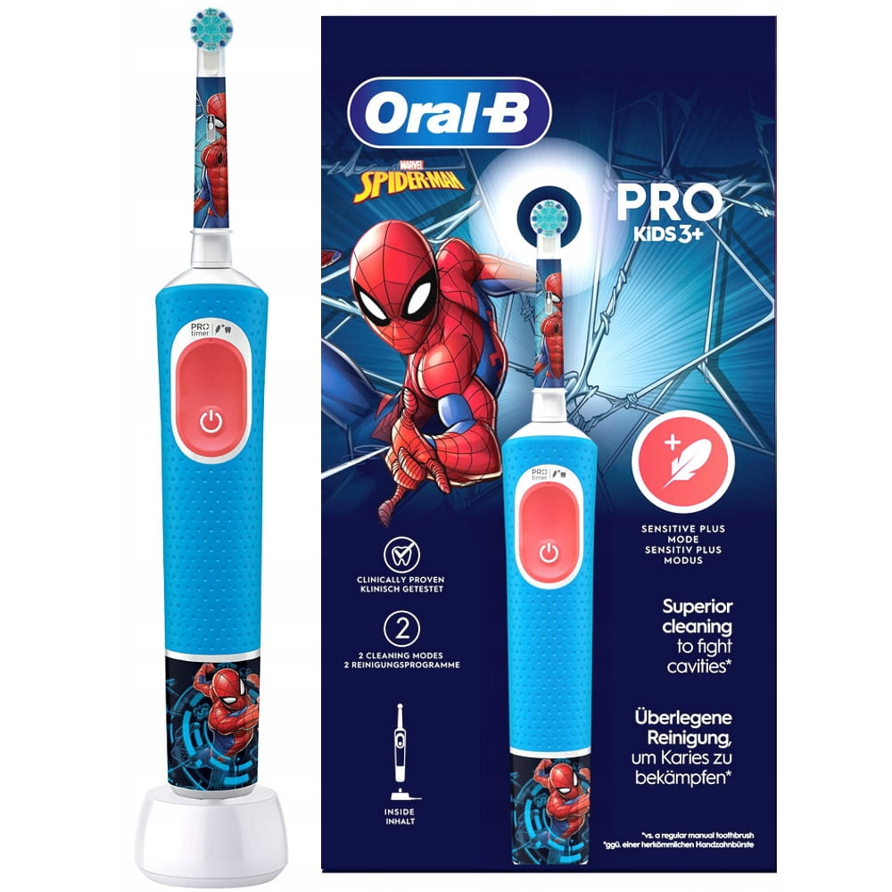 Электрическая зубная щётка для детей Oral-B Pro Kids D103 Spider-Man, с 3 лет