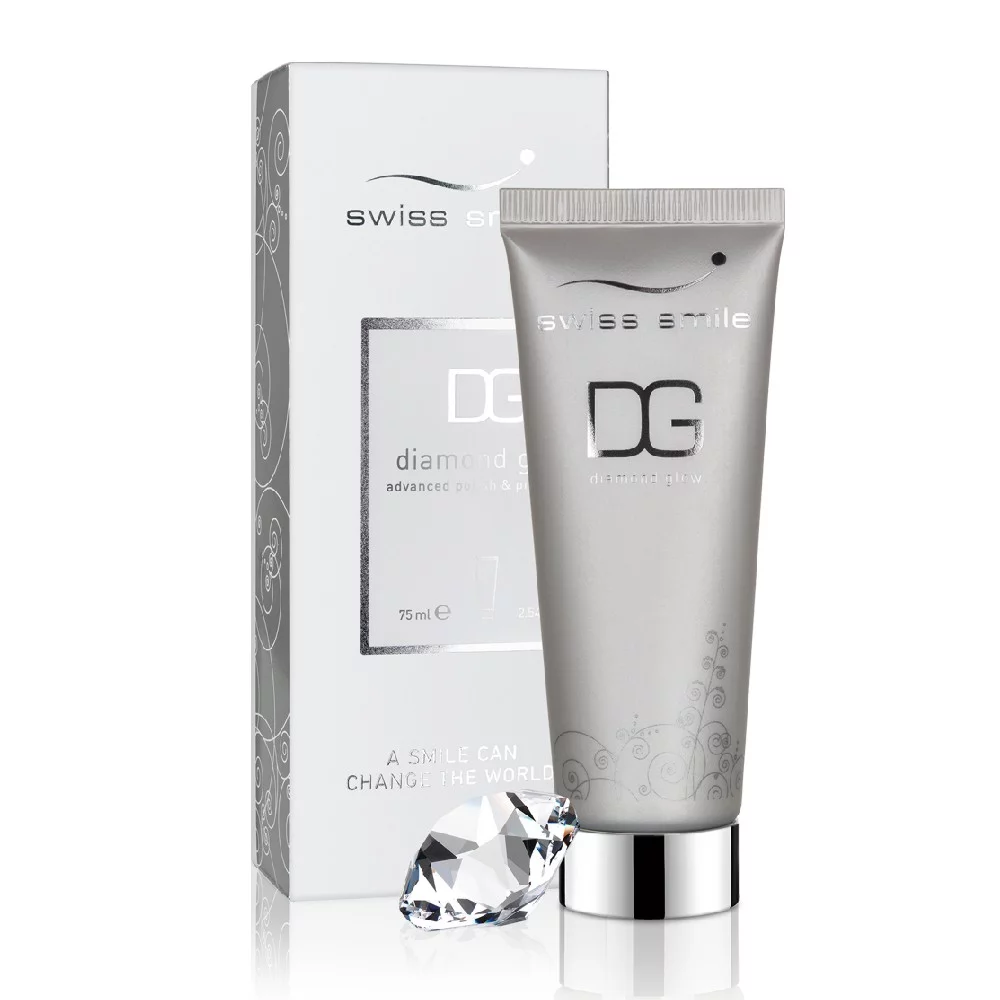 Зубная паста Swiss Smile Diamond Glow, отбеливающая, с алмазной пудрой, для чувствительных зубов, 75 мл
