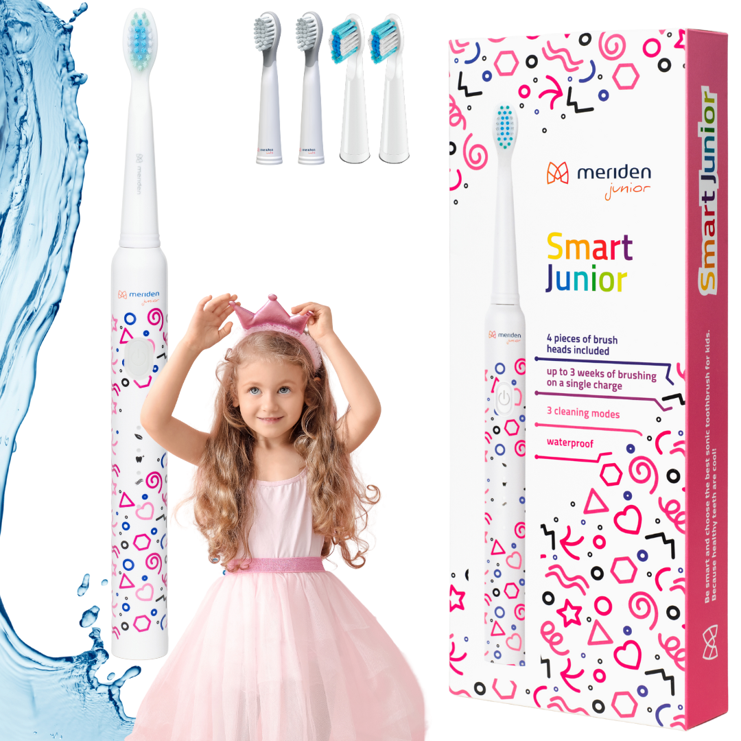 Звуковая зубная щётка для детей Meriden Smart Junior, от 5 лет, 3 программы, розовая