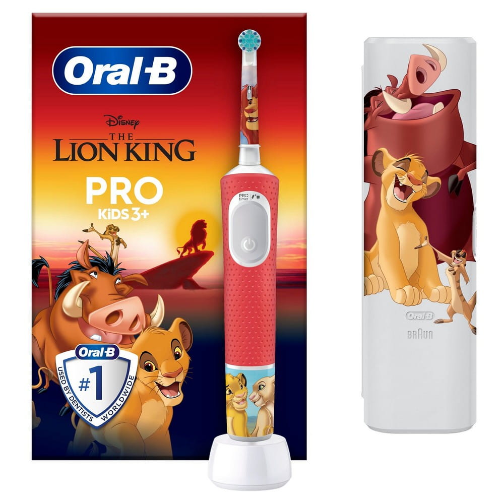Электрическая зубная щётка для детей Oral-B Pro Kids D103 Lion King, с 3 лет, с дорожным футляром