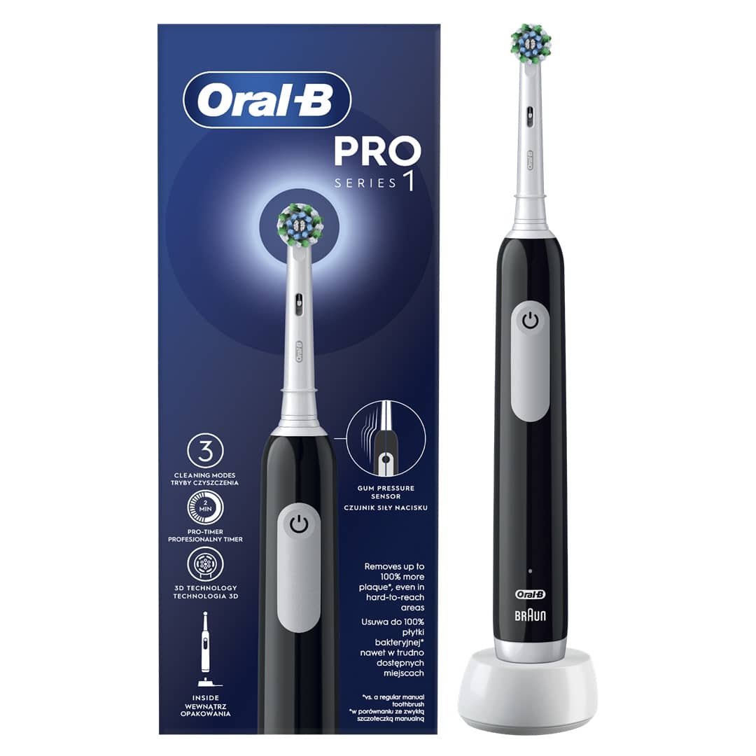 Электрическая зубная щётка Oral-B Pro Series 1 CrossAction Black, с таймером
