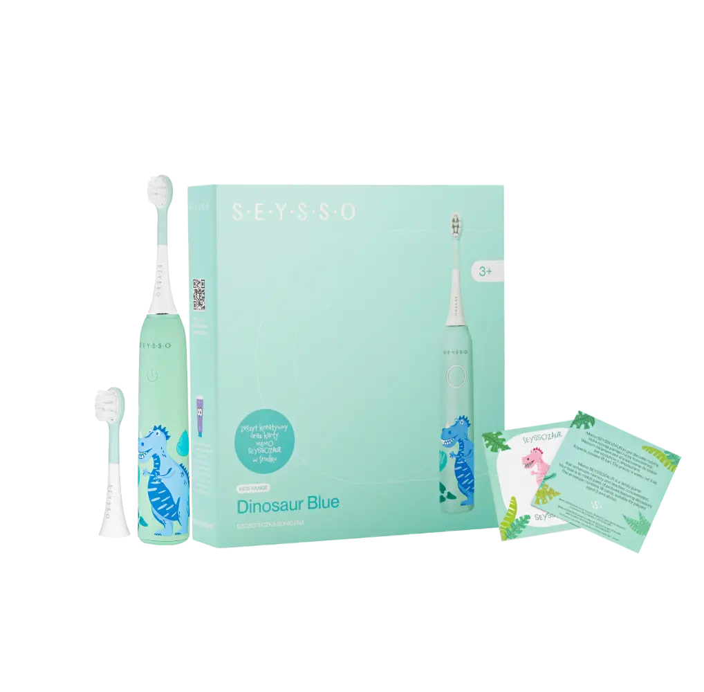 Звуковая зубная щётка для детей Seysso Kids Dinosaur Blue, 3–7 лет, 3 режима
