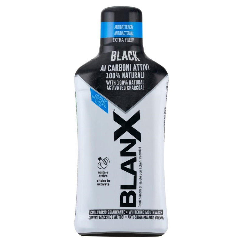 Ополаскиватель для полости рта BlanX Black, с активированным углём, отбеливающий, 500 мл