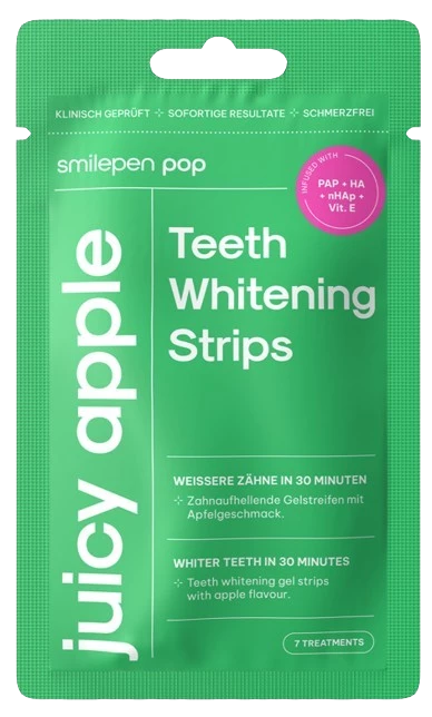 Отбеливающие полоски Smilepen Pop Juicy Apple, с PAP, 7 пар