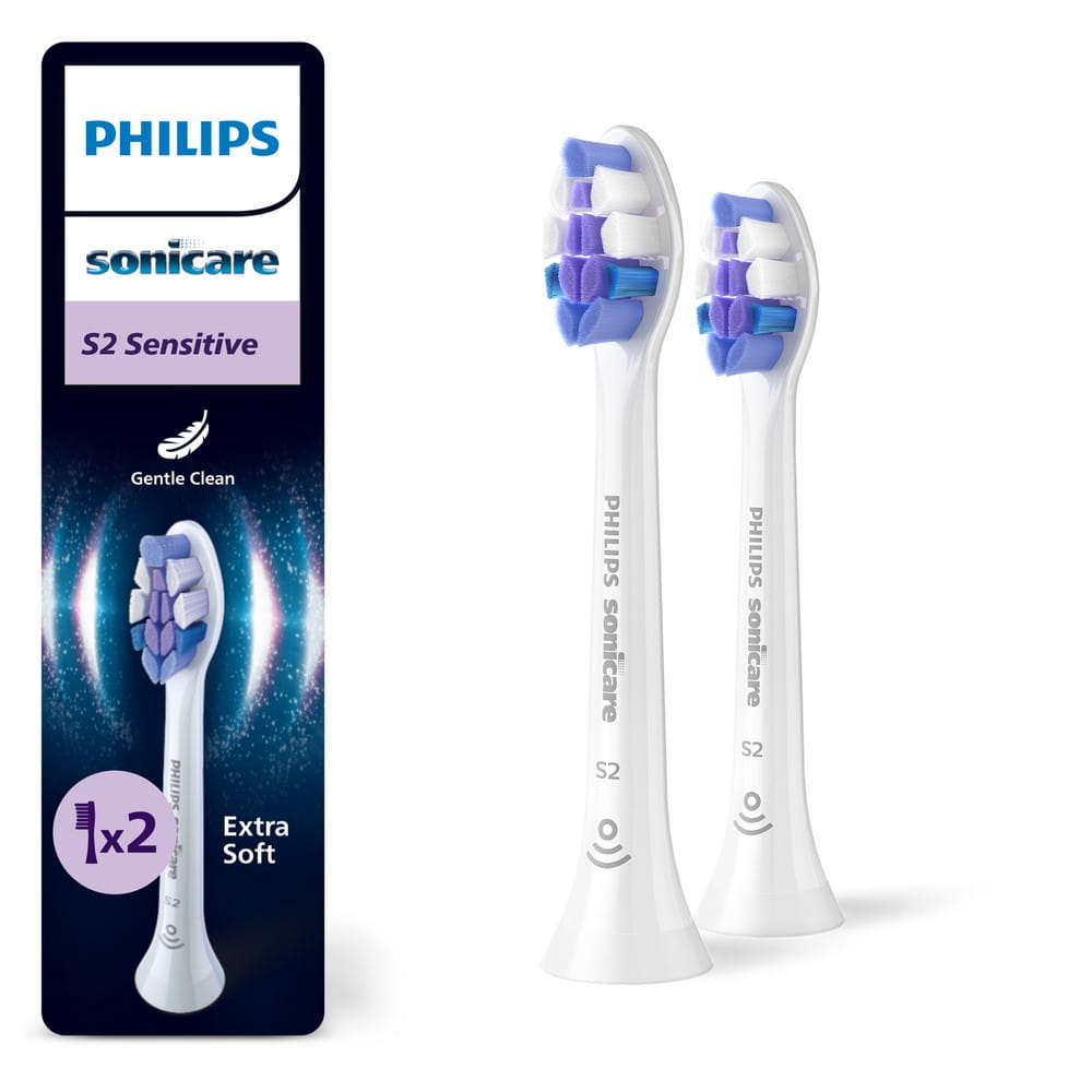 Сменные насадки Philips Sonicare Sensitive S2 HX6052, очень мягкие, для чувствительных зубов и дёсен, 2 шт