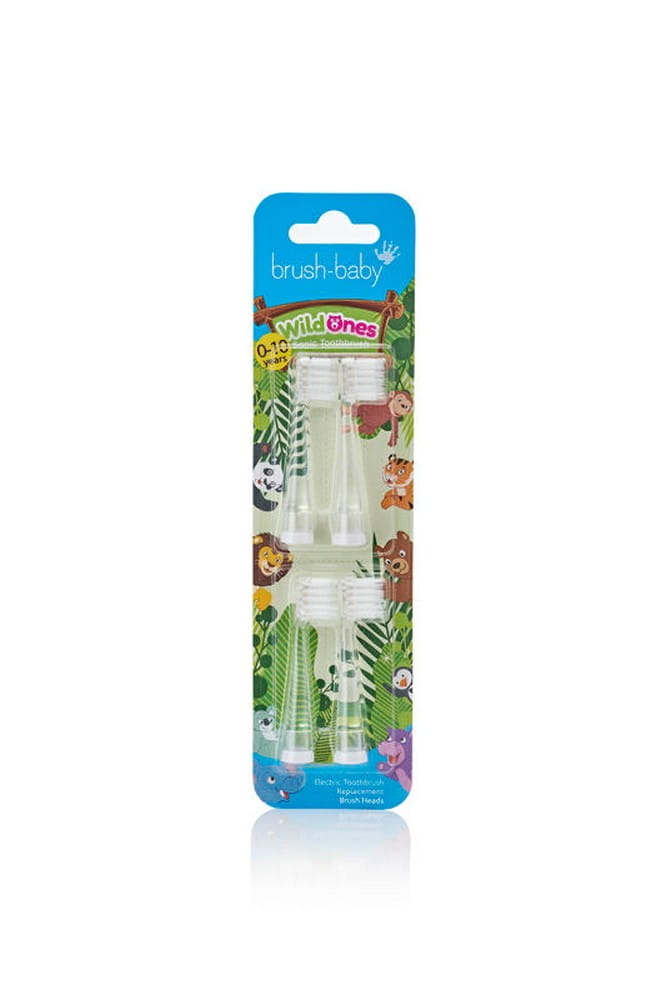 Сменные насадки для детей Brush-Baby WildOnes, 0–10 лет, 4 шт
