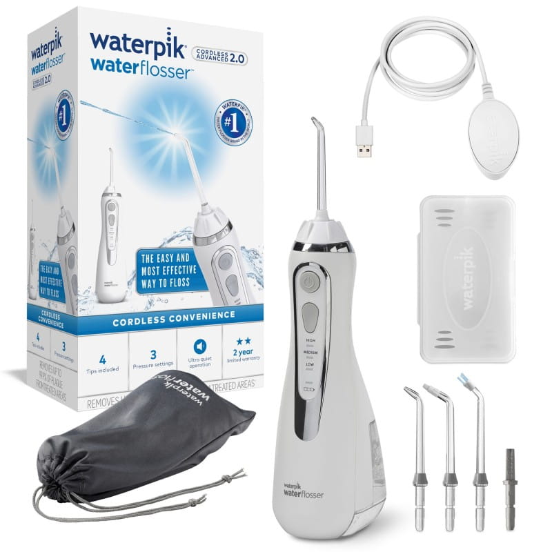 Ирригатор Waterpik WP-580EU Cordless Advanced 2.0 White, беспроводной, 4 насадки