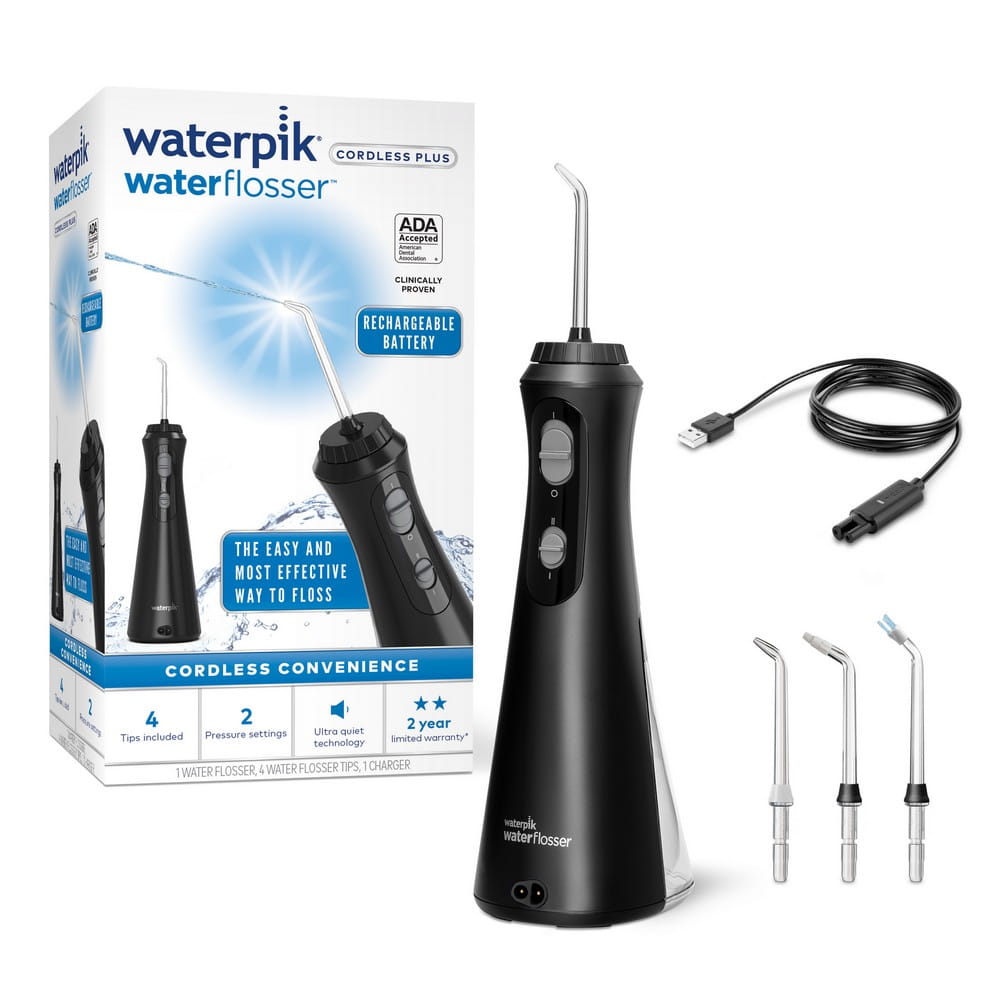 Ирригатор Waterpik WP-492EU Ultra Black, беспроводной, резервуар 207 мл, 4 насадки