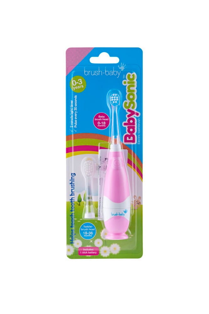 Звуковая зубная щётка для детей Brush-Baby BabySonic, 0–3 года, розовая, на батарейке