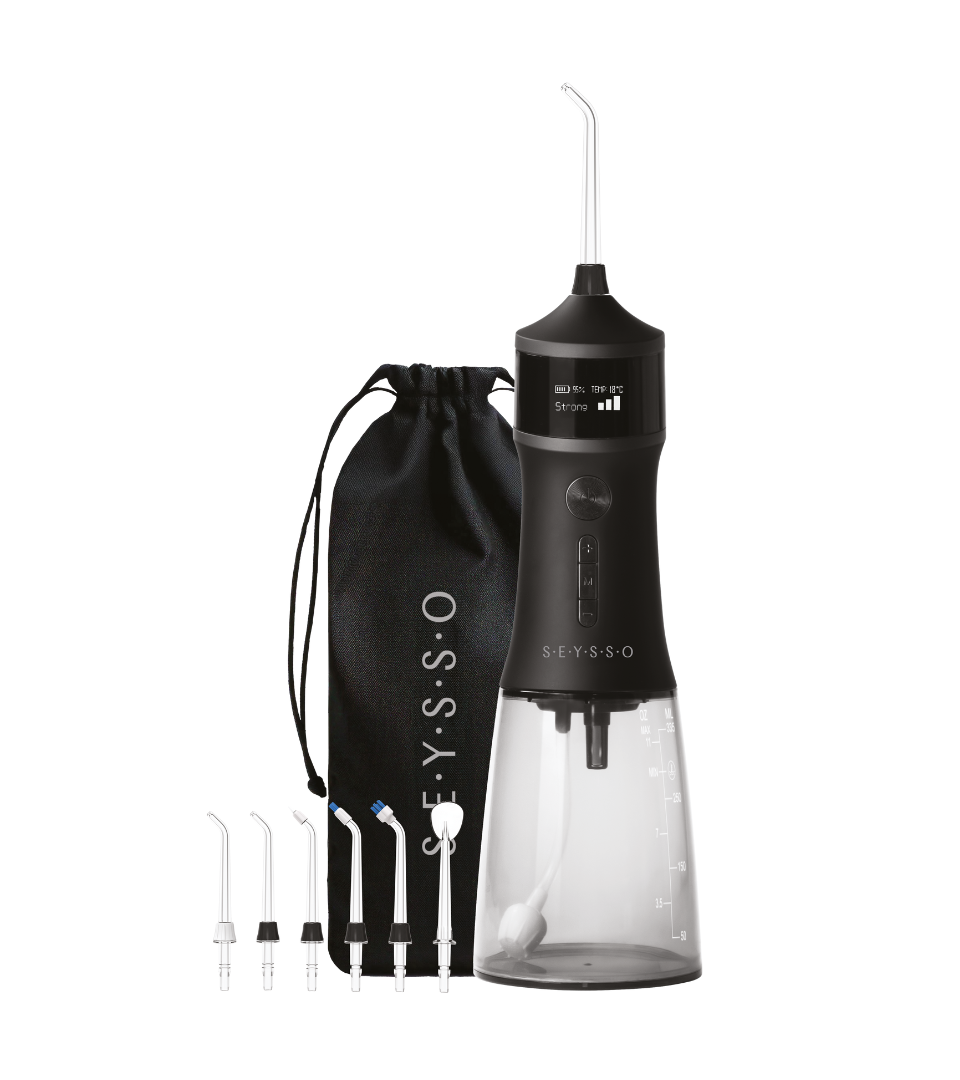 Ирригатор Seysso Edge Nova Black, беспроводной, с дисплеем, 4 режима, 6 насадок