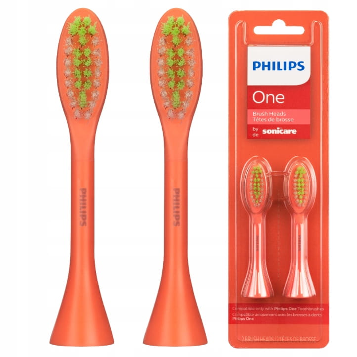 Сменные насадки Philips Sonicare One BH1022 Orange, мягкие, 2 шт
