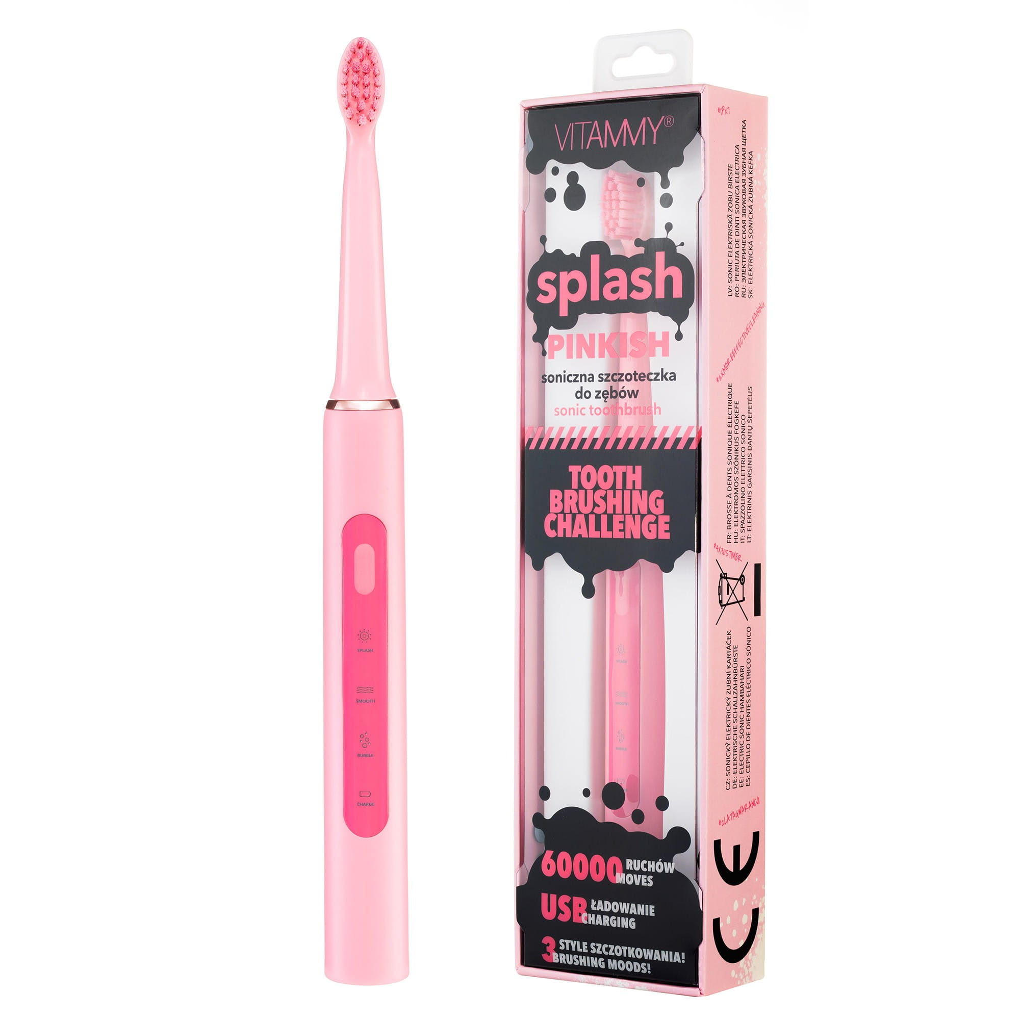 Звуковая зубная щётка для детей Vitammy Splash Pinkish, с 8 лет