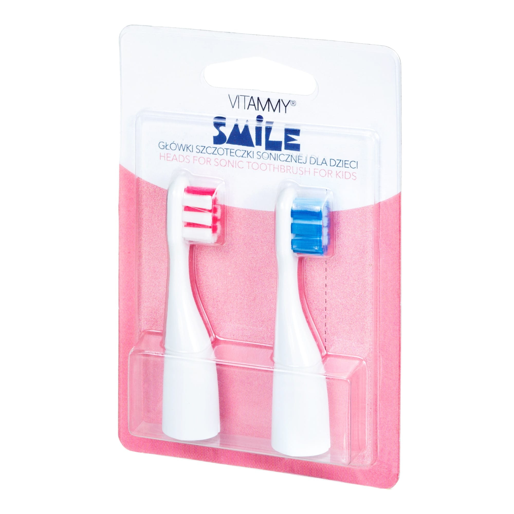 Сменные насадки для детей Vitammy Smile, сине-розовые, с 3 лет, 2 шт