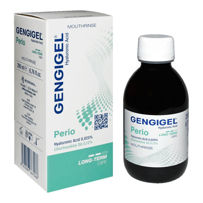 Ополаскиватель для полости рта Gengigel Perio Long Term, с гиалуроновой кислотой и хлоргексидином 0,12%, 200 мл