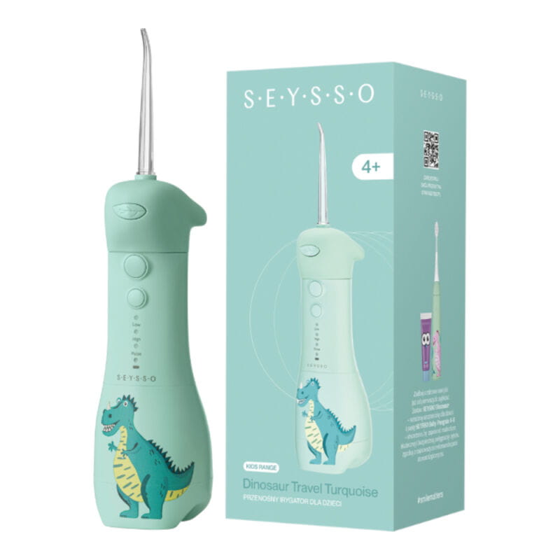 Ирригатор для детей Seysso Kids Dinosaur Blue, беспроводной, с 4 лет, 3 режима