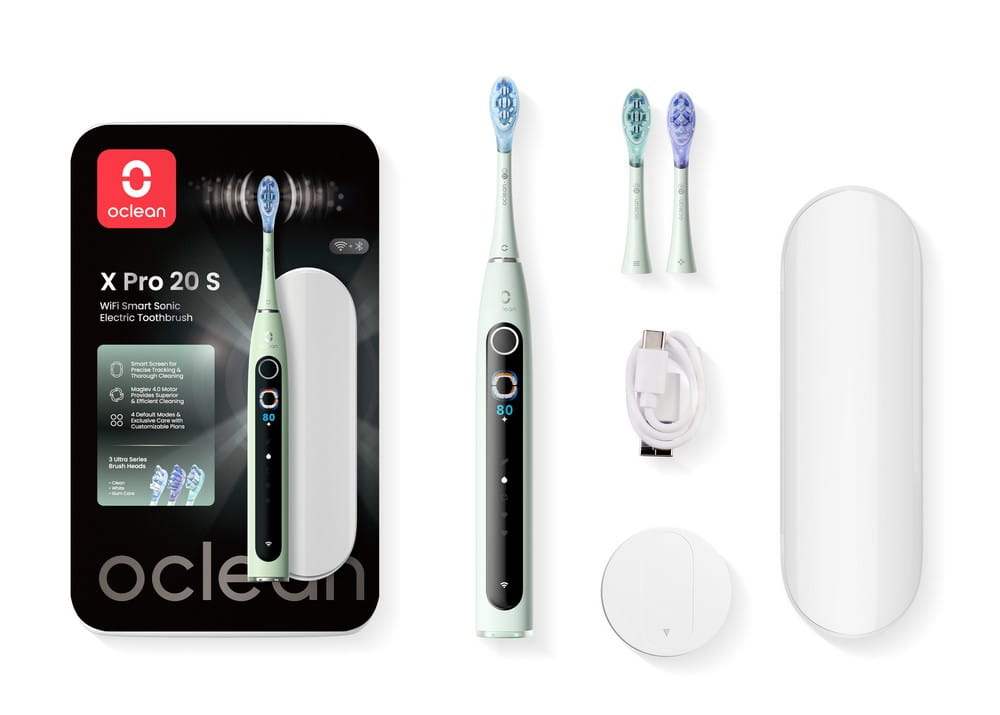 Звуковая зубная щётка Oclean X Pro 20 Set, умная, с дорожным футляром, мятная