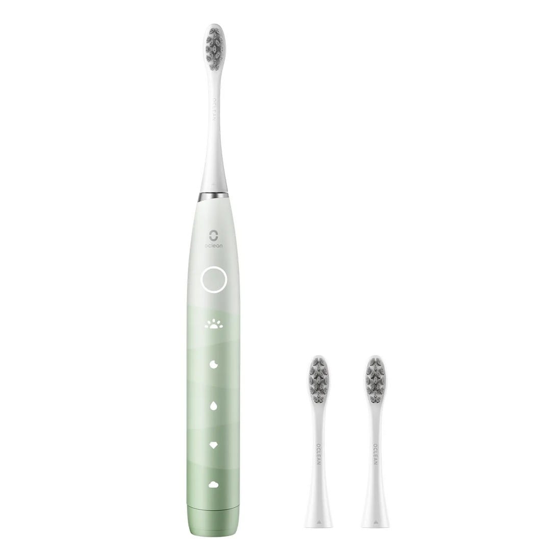 Звуковая зубная щётка Oclean Flow S, 76 000 движений в минуту, до 180 дней работы, 3 насадки, зелёная