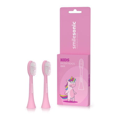 Сменные насадки для детей SmileSonic Kids Unicorn Pink, с 3 лет, 2 шт
