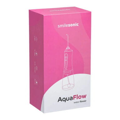 Ирригатор беспроводной Smilesonic AquaFlow, 5 режимов, резервуар 300 мл, 5 насадок, розовый