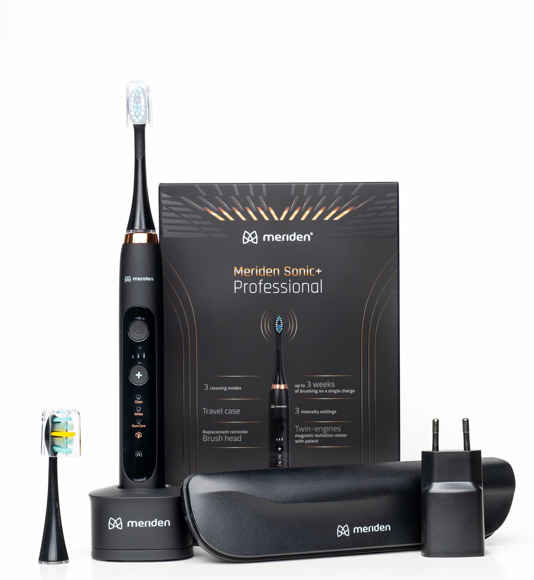 Звуковая зубная щётка Meriden Sonic+ Professional, чёрная
