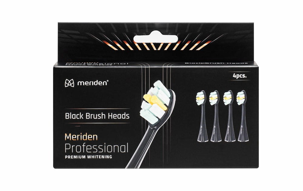 Сменные насадки Meriden Professional Dual Action Whitening, чёрные, 4 шт